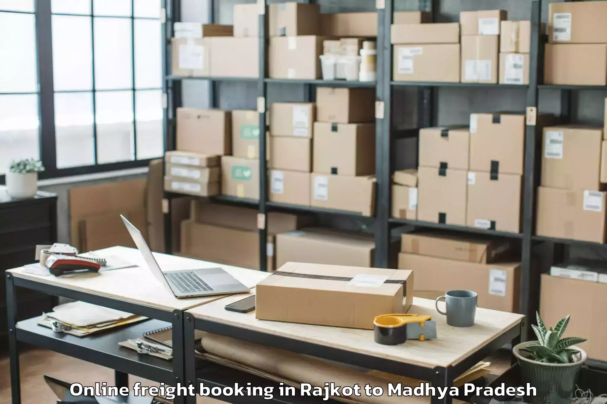 Trusted Rajkot to Lodhikheda Online Freight Booking